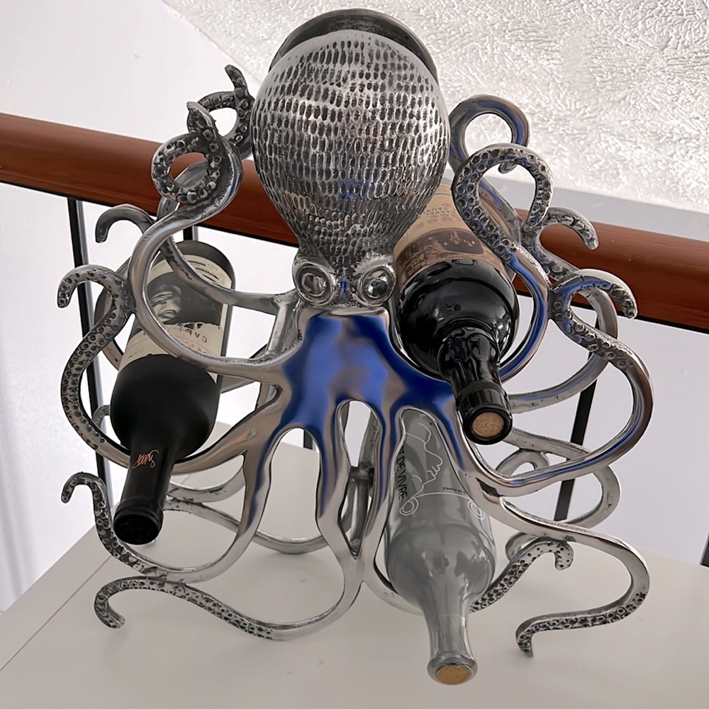 COPY - Nautical Octopus 7-Bottle Decorative Wine Rack (Wine Not Included)